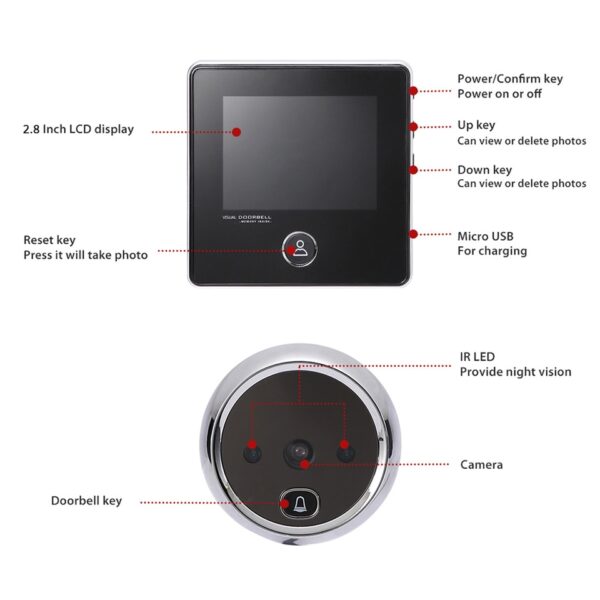 Electronic Door Viewer with IR Night Camera - Image 5