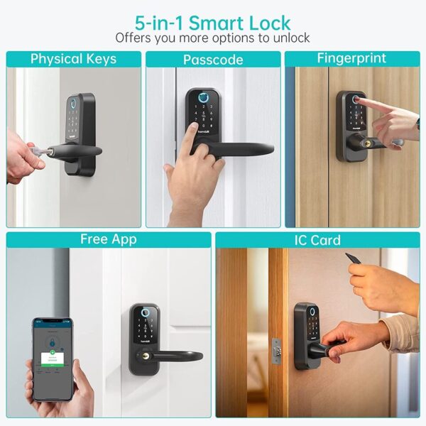 Biometric Electronic Deadbolt Handle Lock - Image 7