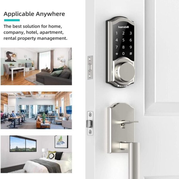 Smart Deadbolt,  Keyless Entry Door Lock for Front Door with Keypad, Bluetooth Smart Locks Work with Alexa, Auto Lock, Digital C - Image 7