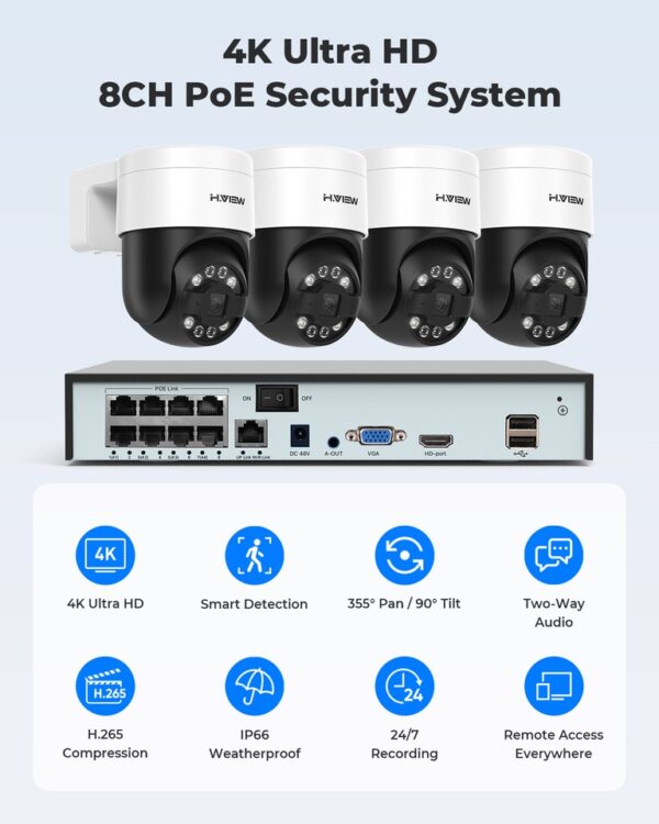 PTZ Cameras Home Video Surveillance Kit - Image 7
