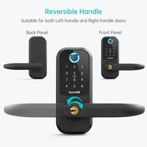Biometric Electronic Deadbolt Handle Lock - Image 5